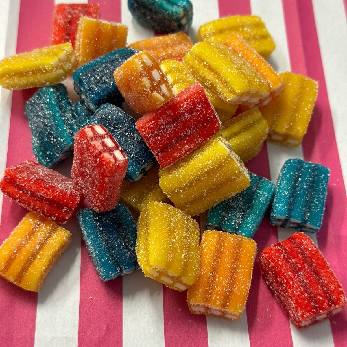 Rainbow Fizzy Bricks